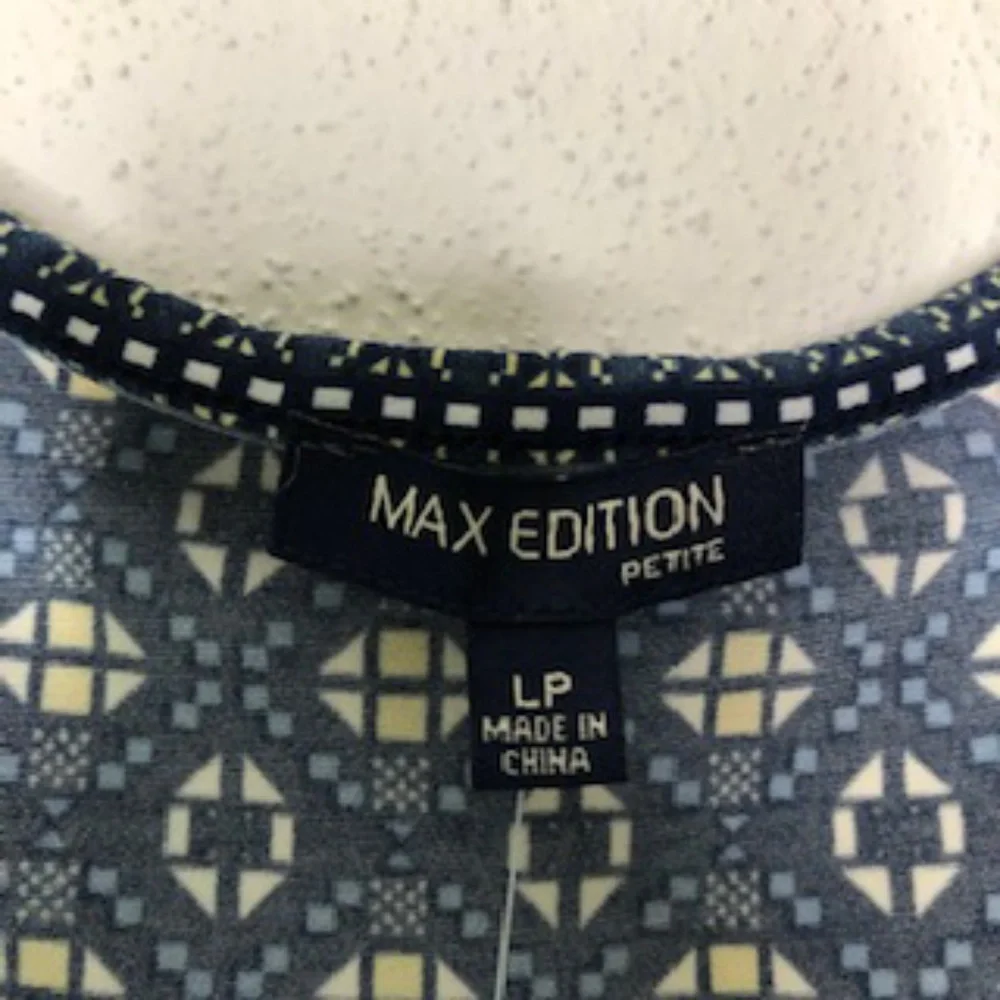 Max Edition Casual Dress A-Line Scoop Neck Stripe/Abstract Print Size LP - Picture 5 of 9